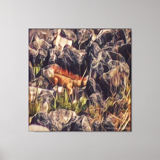 Orange Guana Art Leinwanddruck (Vorderseite)