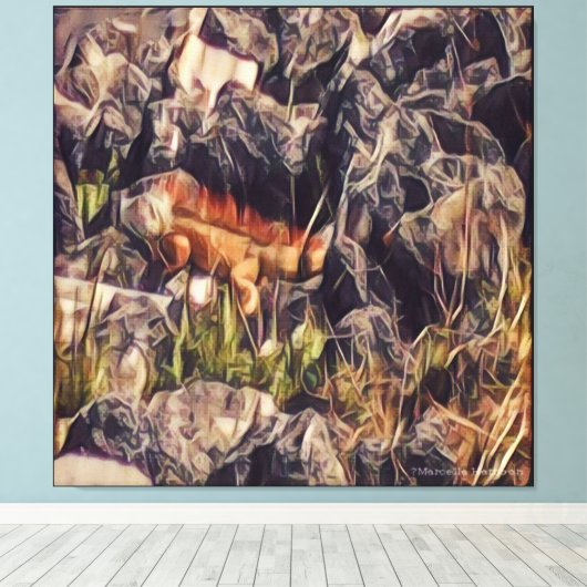 Orange Guana Art Leinwanddruck (Insitu (Holzboden))