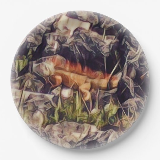 Orange Guana Art Pappteller (Vorderseite)