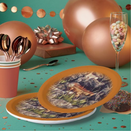 Orange Guana Art Pappteller (Multi)