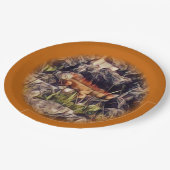 Orange Guana Art Pappteller (Schrägansicht)