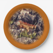 Orange Guana Art Pappteller (Vorderseite)