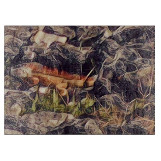 Orange Guana Art Schneidebrett (Vorderseite)