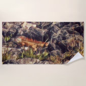 Orange Guana Art Strandtuch (Vorderseite)