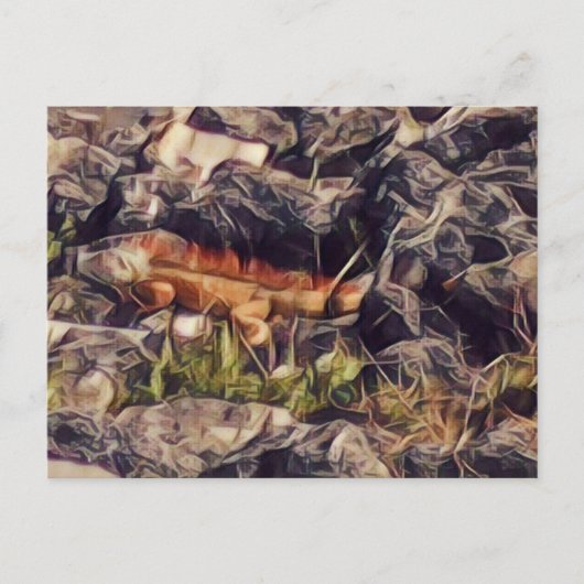 Orange Guana Kunst Postkarte (Vorderseite)