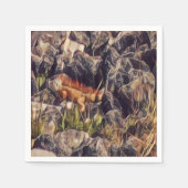 Orange Guana Kunst Serviette (Vorderseite)