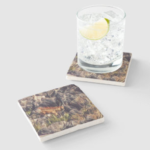 Orange Guana Kunst Steinuntersetzer