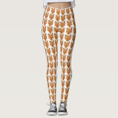 Orange Guardian Angel Art Custom Holiday Leggings (Vorderseite)