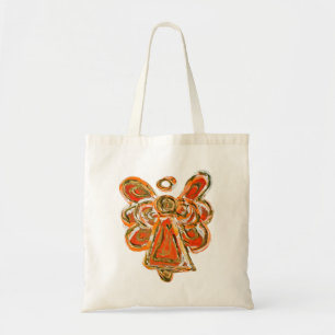 Orange Guardian Angel Art Custom Toag Bag Tragetasche