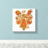 Orange Guardian Angel Art Wrapped Canvas Malerei Leinwanddruck (Insitu (Holzboden))