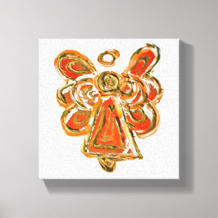 Orange Guardian Angel Art Wrapped Canvas Malerei Leinwanddruck