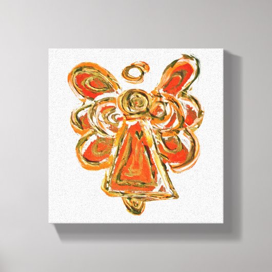 Orange Guardian Angel Art Wrapped Canvas Malerei Leinwanddruck (Vorderseite)
