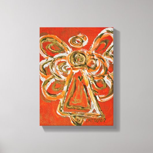 Orange Guardian Angel Art Wrapped Canvas Malerei Leinwanddruck (Vorderseite)