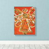 Orange Guardian Angel Art Wrapped Canvas Malerei Leinwanddruck (Insitu (Holzboden))