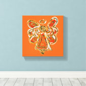 Orange Guardian Angel Art Wrapped Canvas Malerei Leinwanddruck (Insitu (Holzboden))