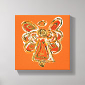 Orange Guardian Angel Art Wrapped Canvas Malerei Leinwanddruck (Vorderseite)