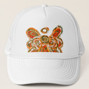 Orange Guardian Angel Custom Art Cap oder Hat Truckerkappe