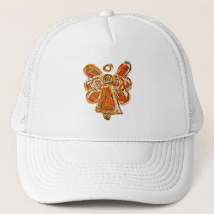 Orange Guardian Angel Custom Art Hat oder Cap Truckerkappe