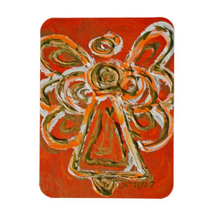 Orange Guardian Angel Custom Magnet Art Malerei