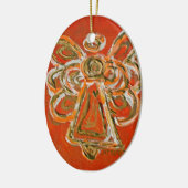 Orange Guardian Angel Keramik Ornament (Links)