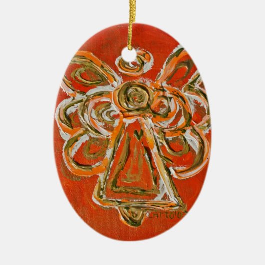 Orange Guardian Angel Keramik Ornament (Vorne)