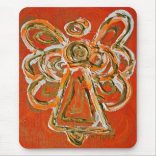 Orange Guardian Angel Mousepad