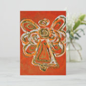Orange Guardian Engel Custom Einladung oder Einlad (Stehend Vorderseite)