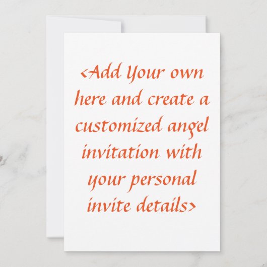 Orange Guardian Engel Custom Einladung oder Einlad (Rückseite)