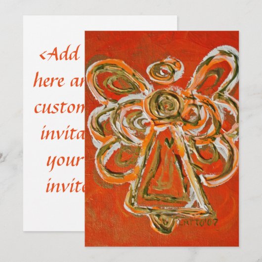 Orange Guardian Engel Custom Einladung oder Einlad (Vorne/Hinten)