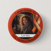 Orange Gun Violence Prevention Awareness Photo Button (Vorderseite)