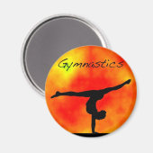 Orange Gymnastics Magnet (Vorderseite/Rückseite)