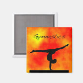Orange Gymnastics Magnet (Vorderseite/Rückseite)