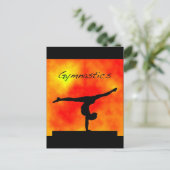 Orange Gymnastik Postkarte (Stehend Vorderseite)