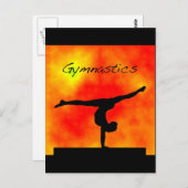 Orange Gymnastik Postkarte (Vorne/Hinten)