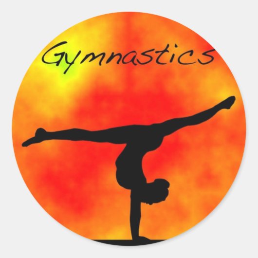 Orange Gymnastik Sticker (Vorderseite)