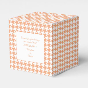 Orange Hahnentrittmuster Gastgeschenk Hochzeit Geschenkschachtel