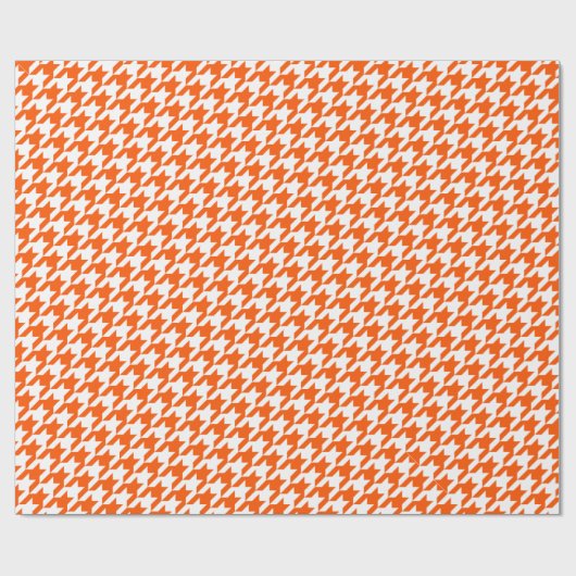 Orange Hahnentrittmuster Geschenkpapier (Flach)