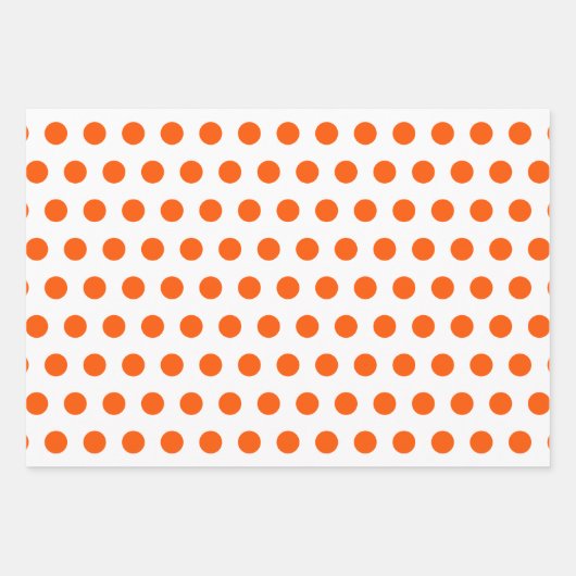 Orange Hahnentrittmuster Monogram Polka Dot Geschenkpapier Set (Vorderseite 3)