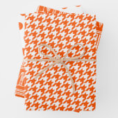 Orange Hahnentrittmuster Monogram Polka Dot Geschenkpapier Set (Beispiel)
