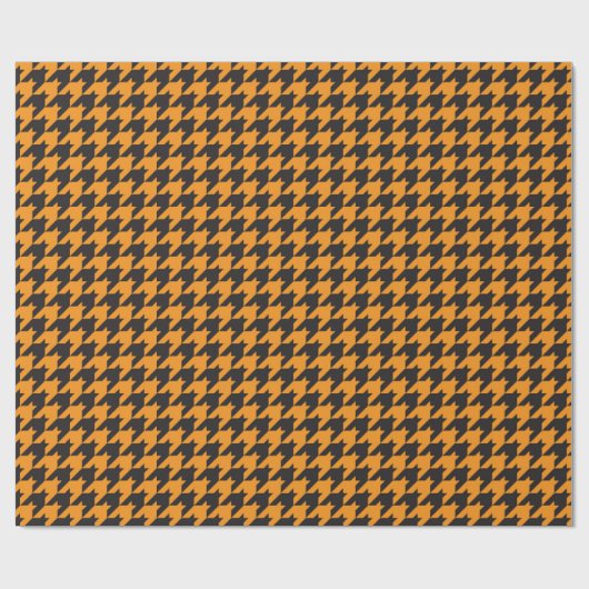 Orange Hahnentrittmuster Textile Muster Geschenkpapier (Flach)