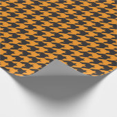 Orange Hahnentrittmuster Textile Muster Geschenkpapier (Ecke)