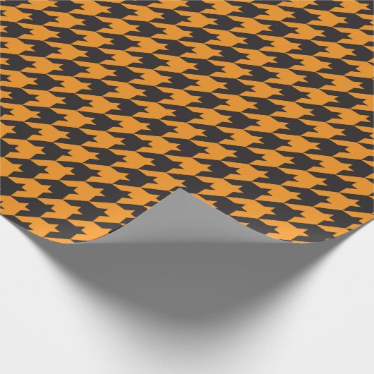 Orange Hahnentrittmuster Textile Muster Geschenkpapier (Ecke)