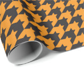 Orange Hahnentrittmuster Textile Muster Geschenkpapier (Rolleneckpunkt)