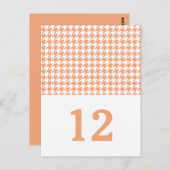 Orange Hahnentrittmuster Tischnummer Postkarte (Vorne/Hinten)