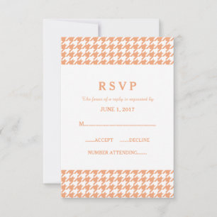 Orange Hahnentrittmuster Wedding Response Card RSVP Karte