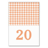 Orange Hahnentrittmuster Wedding Table Card Tischnummer (Rückseite)