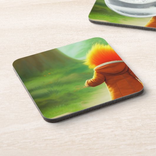 Orange Hair Getränkeuntersetzer (Linke Seite)