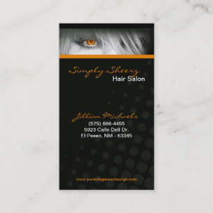 Orange Hair Salon Beauty Shop Boutiq Business Card Visitenkarte