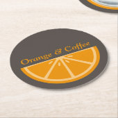 Orange Half Slice Runder Pappuntersetzer (Angewinkelt)