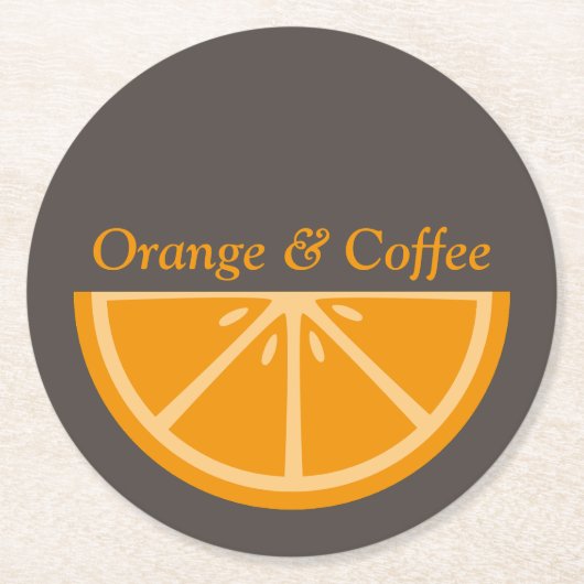 Orange Half Slice Runder Pappuntersetzer (Vorderseite)